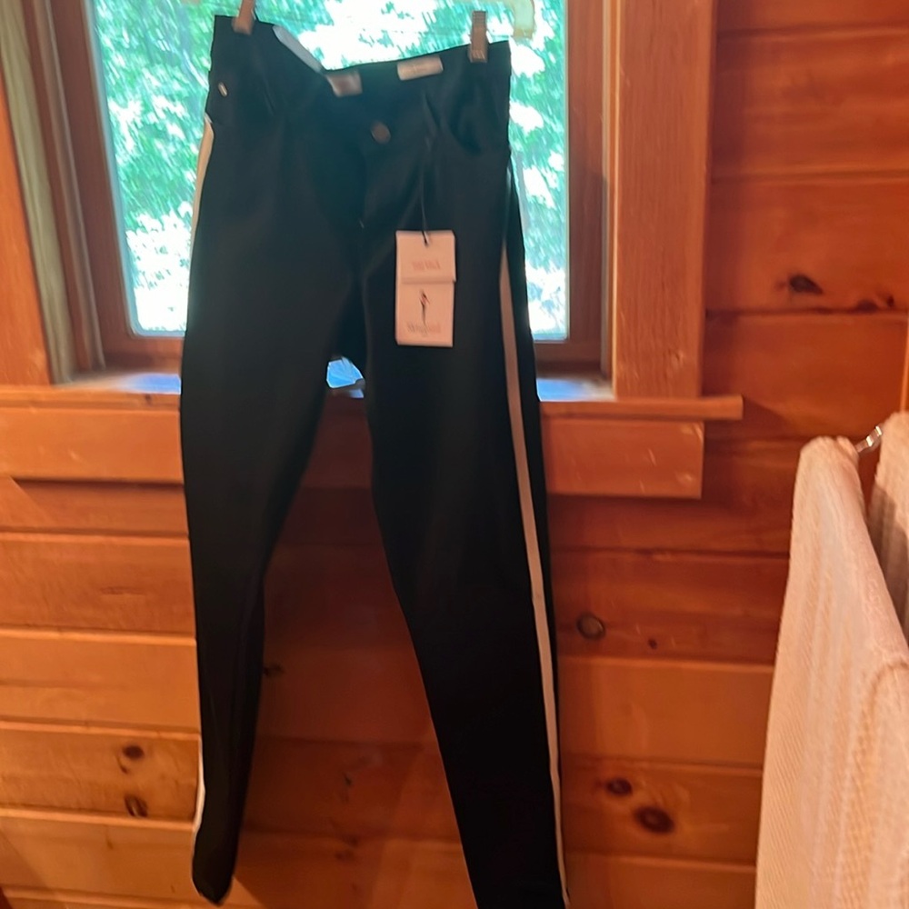 Black white tuxedo pants never wore thy have stretch could fit size 8